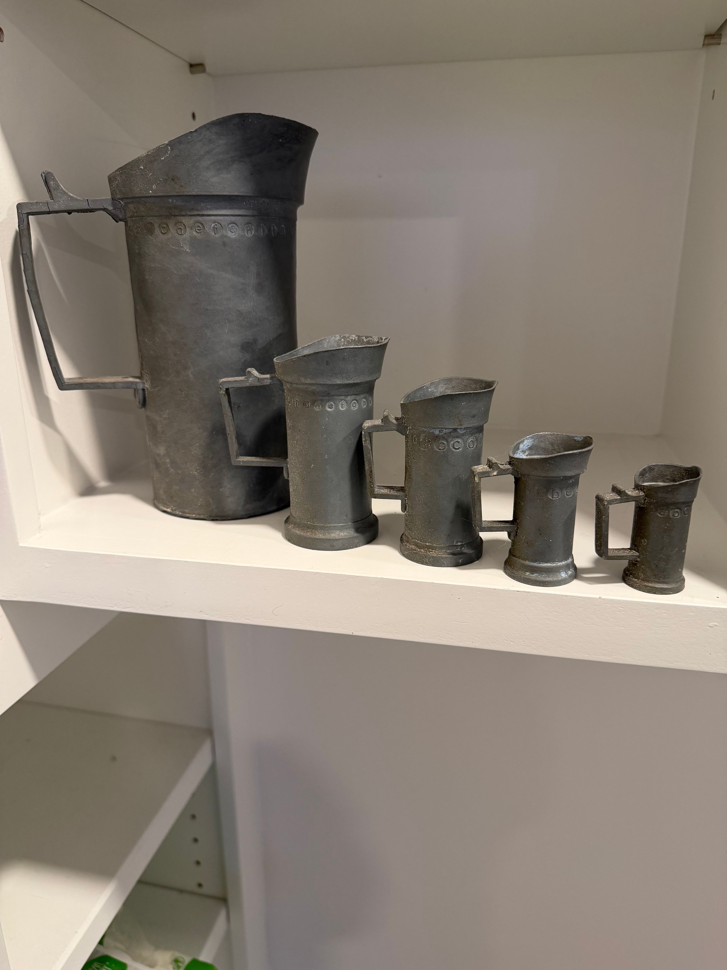 Vintage 1970’s Pewter Measuring Cup Pitchers bought in Amsterdam