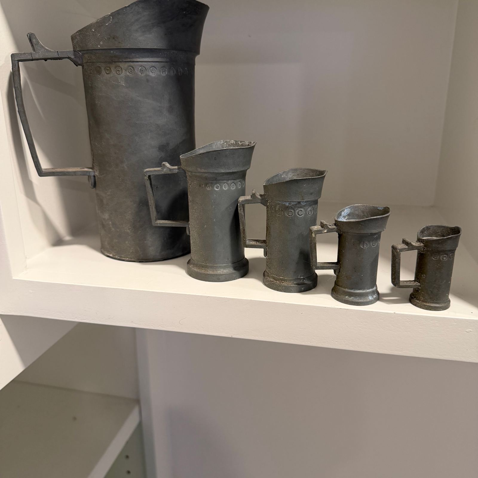 Vintage 1970’s Pewter Measuring Cup Pitchers bought in Amsterdam - Image 1
